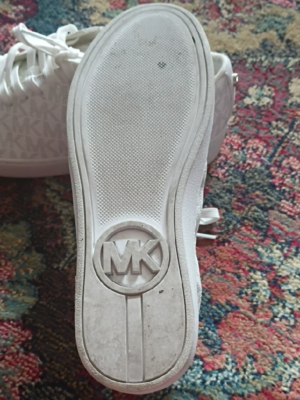 Michael Kors Women's White Textured Lace-Up Sneakers - Picture 5 of 5